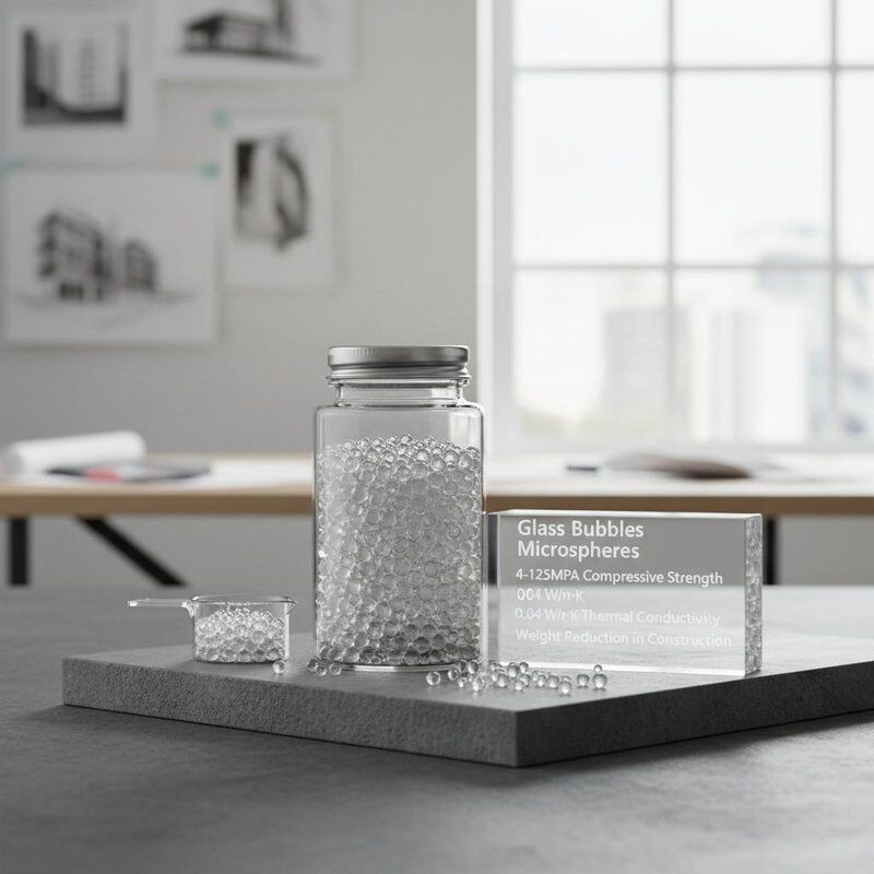 Cam Balon Mikrosferleri 4-125MPa Sıkıştırma Gücü ve 0,04 W/m·K Isı İleticiliği ile İnşaatta Ağırlık Azaltma