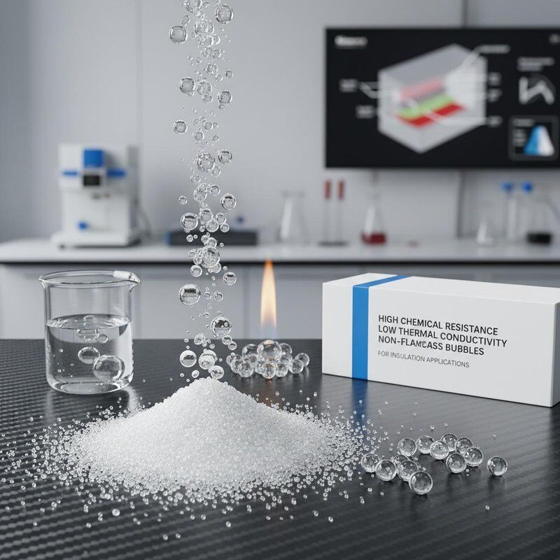 High Chemical Resistance Low Thermal Conductivity Non-flammable Hollow Glass Bubbles for Insulation Applications