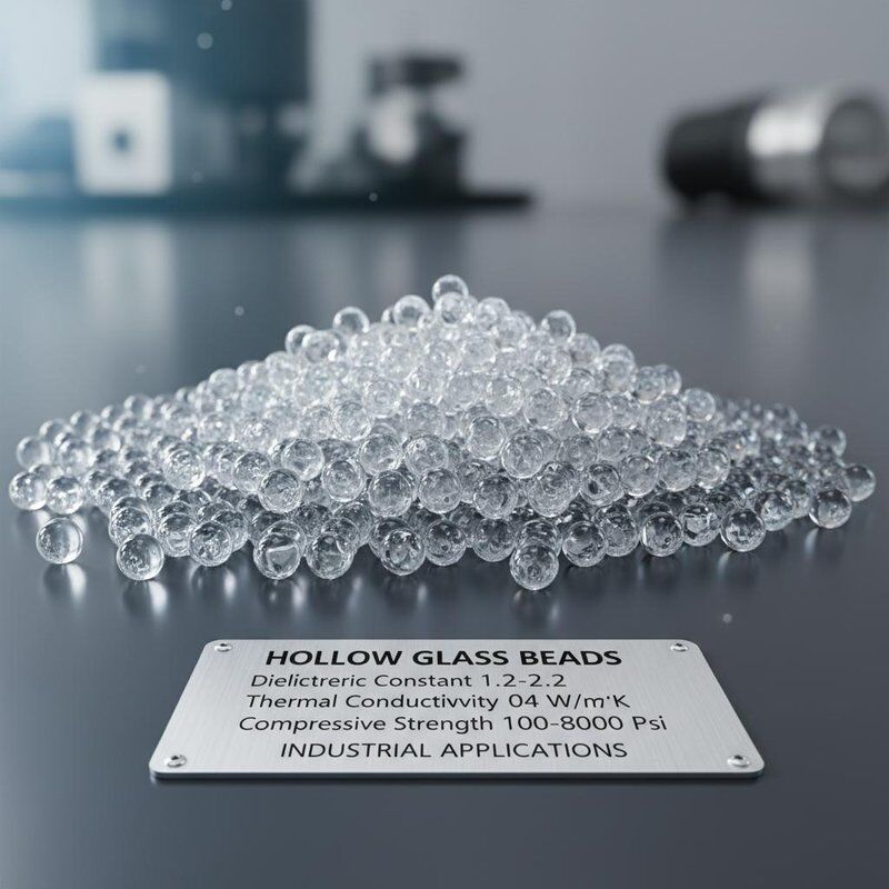 Hollow Glass Beads with Dielectric Constant 1.2 to 2.2, Thermal Conductivity 0.04 W/m·K, and Compressive Strength 100 to 8000 Psi for Industrial Applications